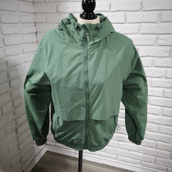 Old Navy Ladies Size XS Water Resistant Green Full Zip Jacket with Hood - Picture 1 of 13